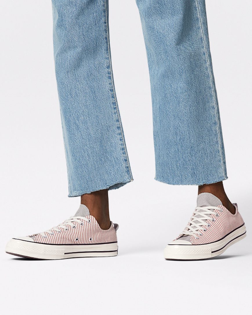 Women's Converse Chuck 70 Crafted Stripe Low Top Shoes Olive | AU 61E08I